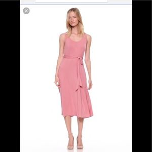 Gap Drapey Tiebelt Midi Dress in Pink